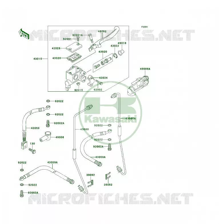 MAITRE CYLINDRE AV Kawasaki QUAD 300 1990 KLF300 4X4  KLF300-C2A