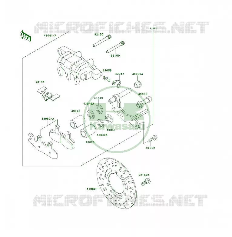 FREIN AVANT Kawasaki QUAD 300 1992 KLF300 4X4  KLF300-C4