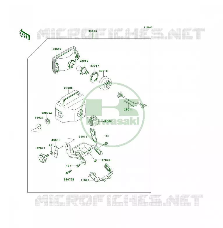 PIECE EN OPTION(PHARE) Kawasaki QUAD 300 1992 KLF300 4X4  KLF300-C4