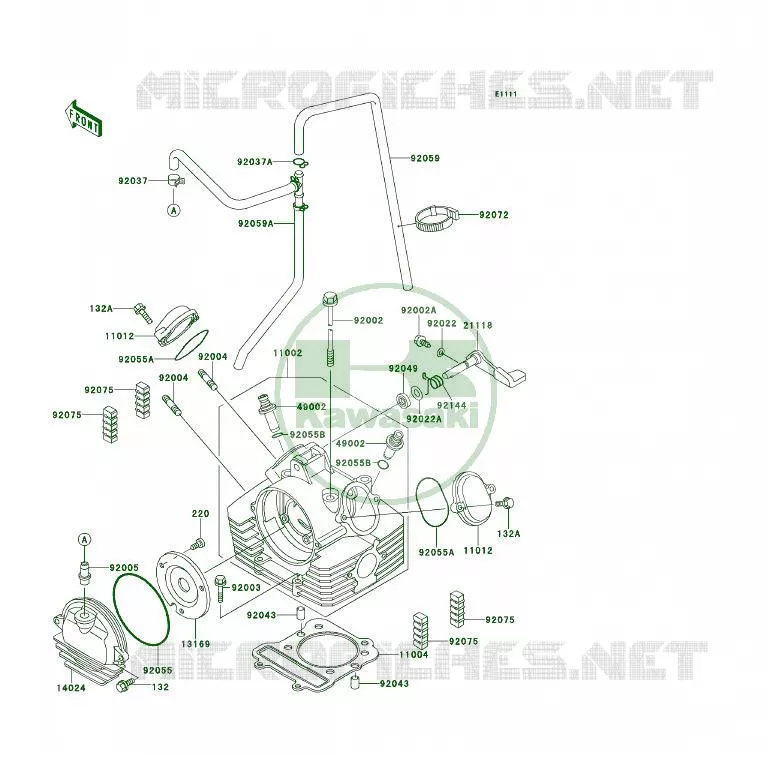 CULASSE Kawasaki QUAD 300 1992 KLF300 4X4  KLF300-C4