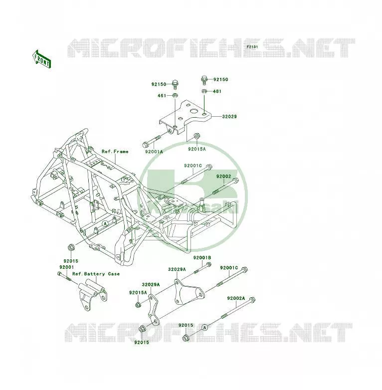 PIECE DE CADRE (COUVERTURE) Kawasaki QUAD 300 1992 KLF300 4X4  KLF300-C4