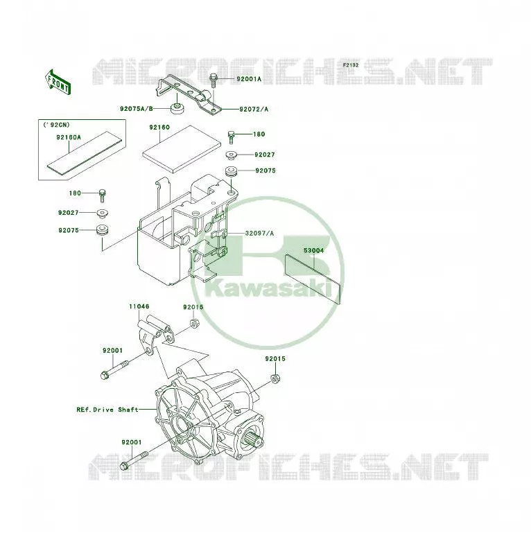SUPPORT BATTERIE Kawasaki QUAD 300 1992 KLF300 4X4  KLF300-C4