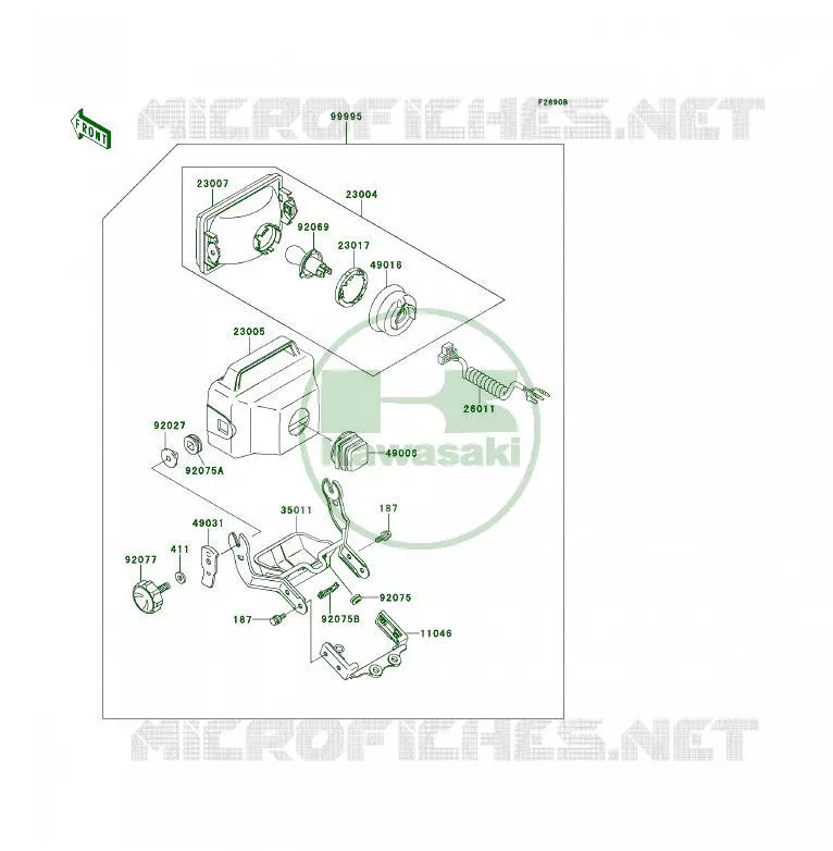 PIECE EN OPTION(OPTIQUE) Kawasaki QUAD 300 1992 KLF300 4X4  KLF300-C4