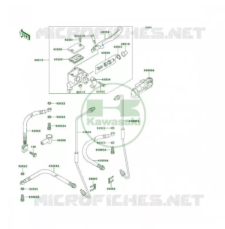 MAITRE CYLINDRE AV Kawasaki QUAD 300 1992 KLF300 4X4  KLF300-C4