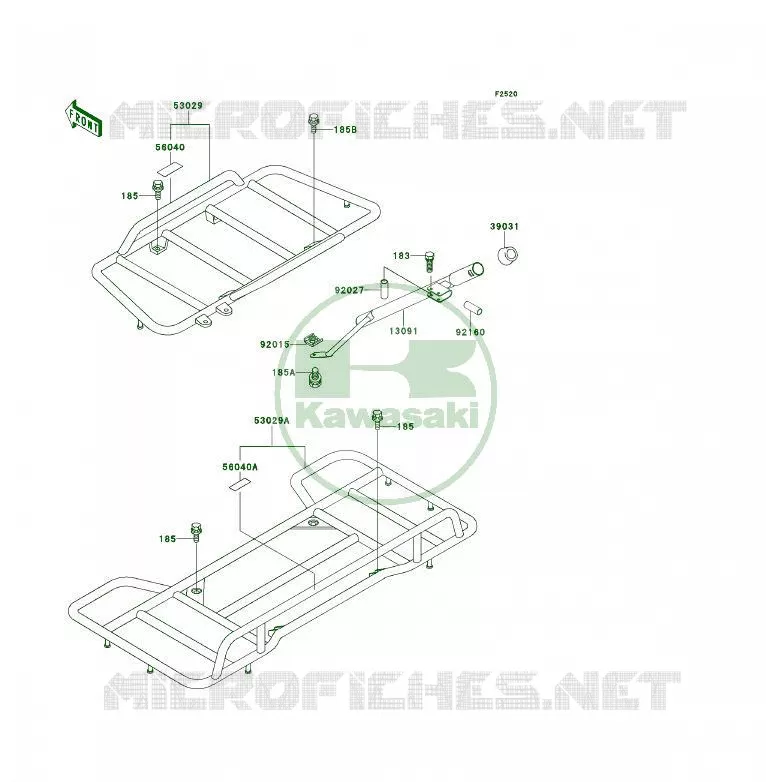 SUPPORT Kawasaki QUAD 300 1992 KLF300 4X4  KLF300-C4