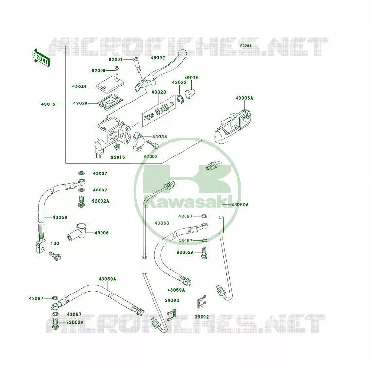 MAITRE CYLINDRE AV Kawasaki QUAD 300 1993 KLF300 4X4  KLF300-C5
