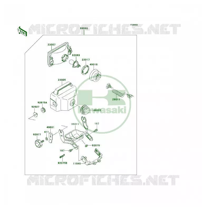 PIECE EN OPTION(PHARE) Kawasaki QUAD 300 1993 KLF300 4X4  KLF300-C5