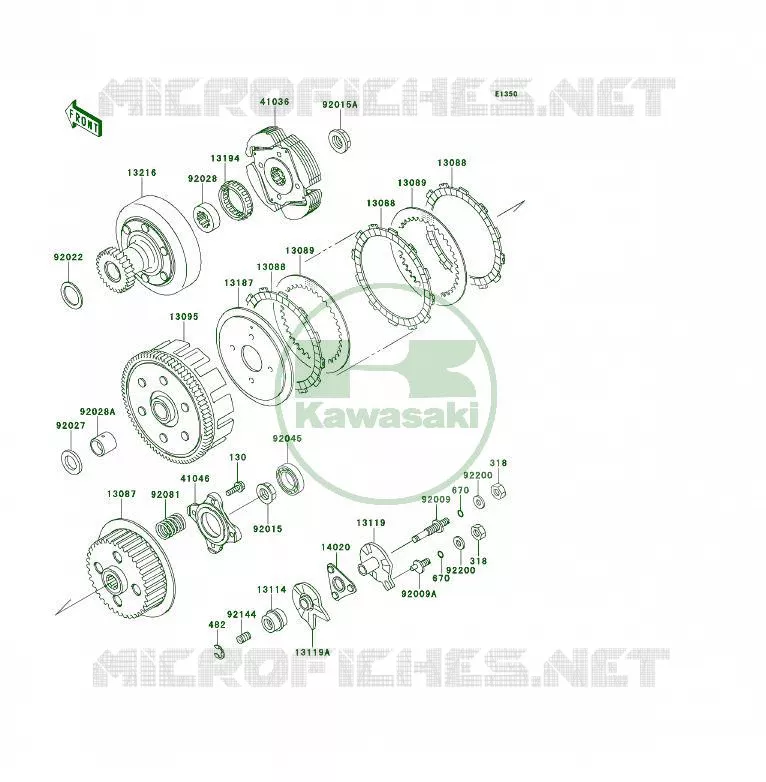 EMBRAYAGE Kawasaki QUAD 300 1993 KLF300 4X4  KLF300-C5