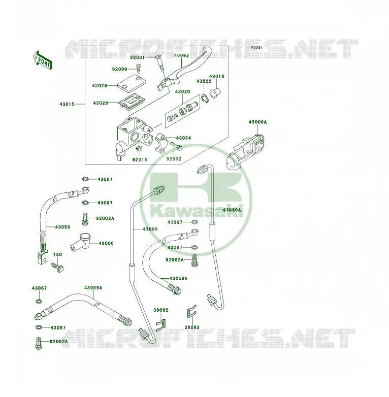 MAITRE CYLINDRE AV Kawasaki QUAD 300 1993 KLF300 4X4  KLF300-C5