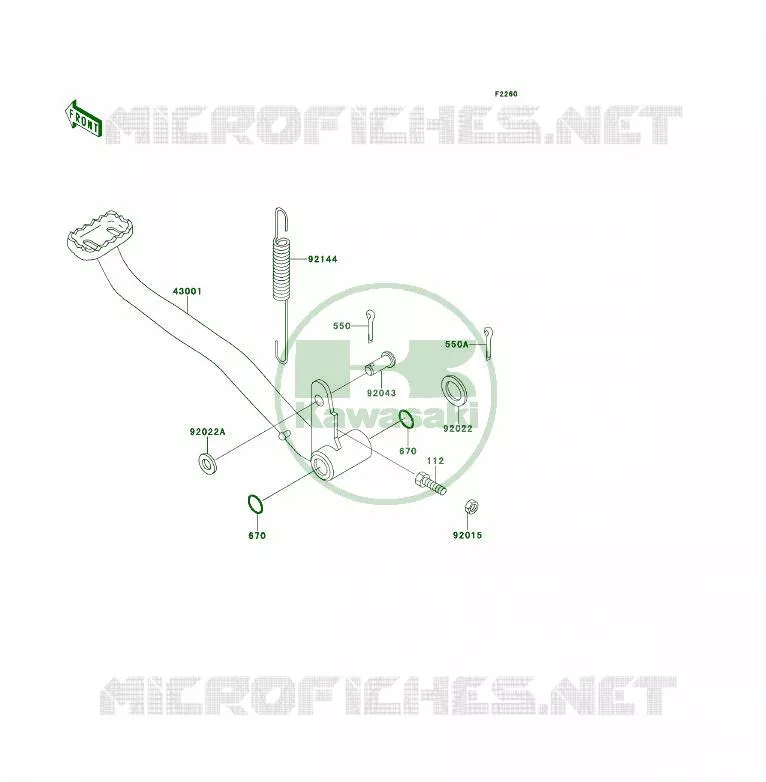 PEDALE DE FREIN Kawasaki QUAD 300 1993 KLF300 4X4  KLF300-C5