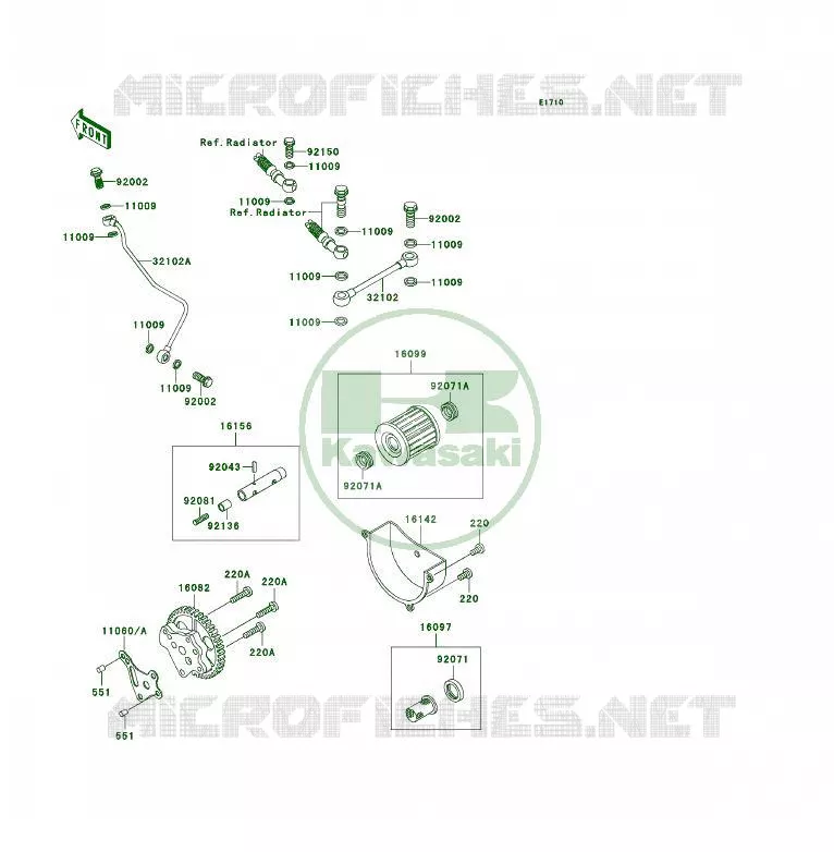 POMPE A HUILE Kawasaki QUAD 300 1993 KLF300 4X4  KLF300-C5