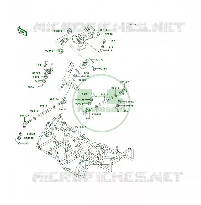 CH&Acirc;SSIS Kawasaki QUAD 300 1994 KLF300 4X4  KLF300-C6