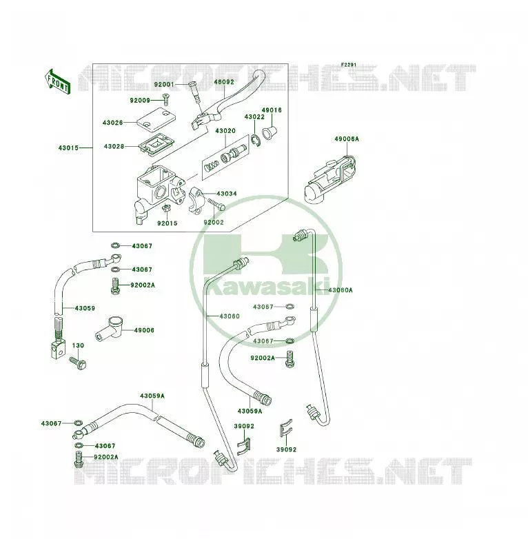 MAITRE CYLINDRE AV Kawasaki QUAD 300 1994 KLF300 4X4  KLF300-C6