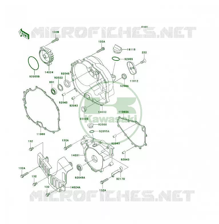 COUVERCLES MOTEUR Kawasaki QUAD 300 2006 KLF300 4X4  KLF300C6F