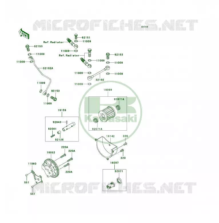 POMPE A HUILE Kawasaki QUAD 300 2006 KLF300 4X4  KLF300C6F