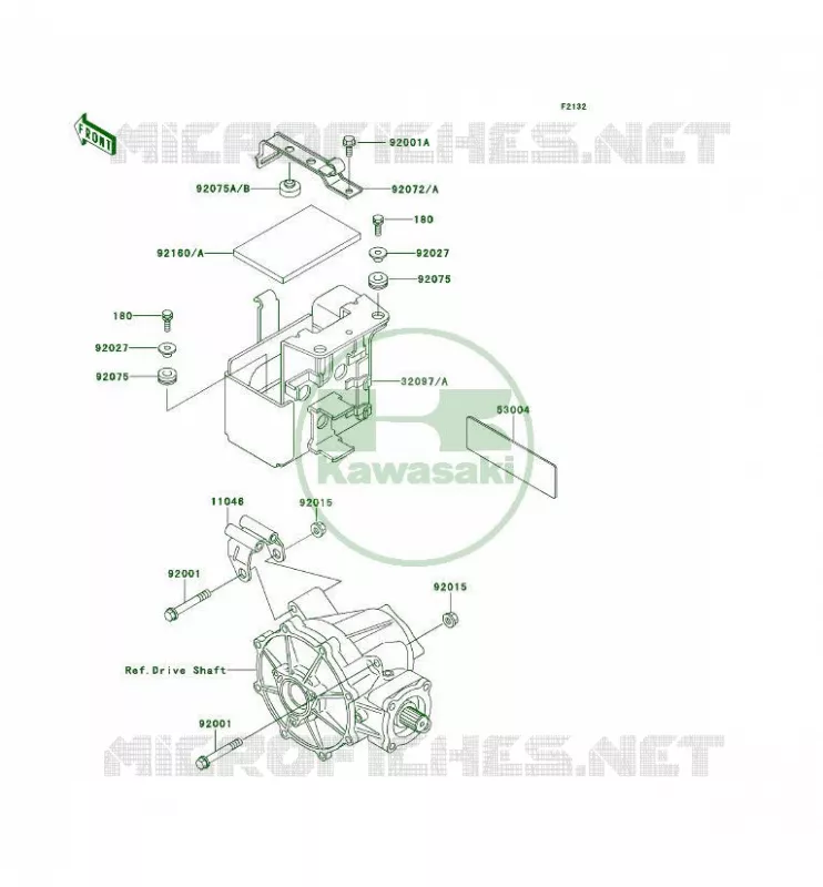 SUPPORT BATTERIE Kawasaki QUAD 300 1995 KLF300 4X4  KLF300-C7