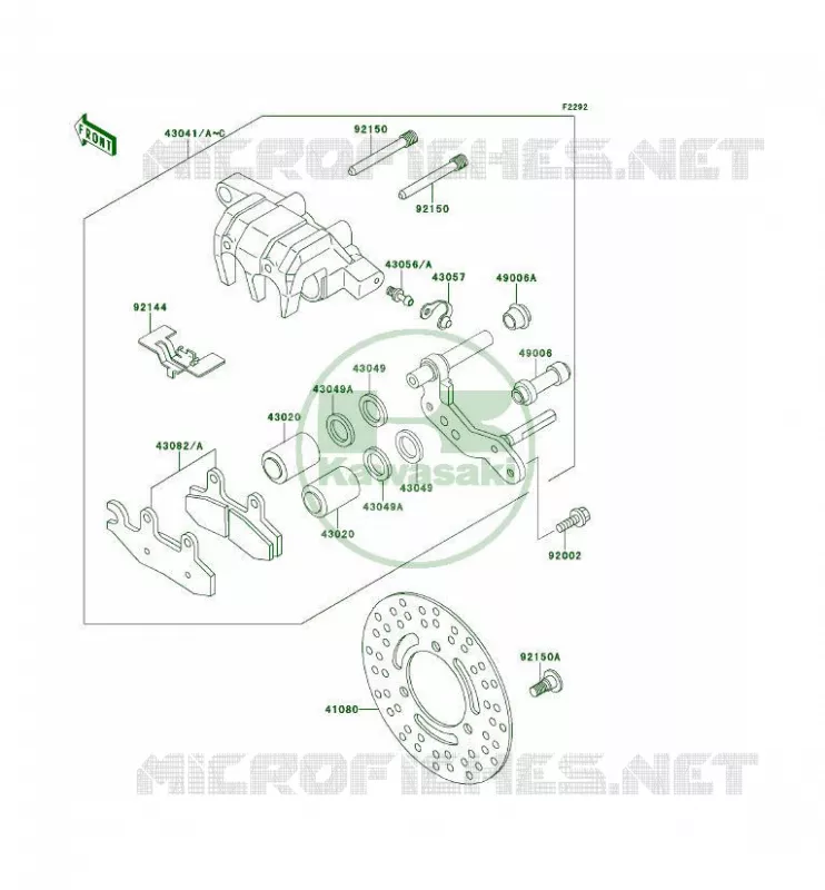 FREIN AVANT Kawasaki QUAD 300 1995 KLF300 4X4  KLF300-C7