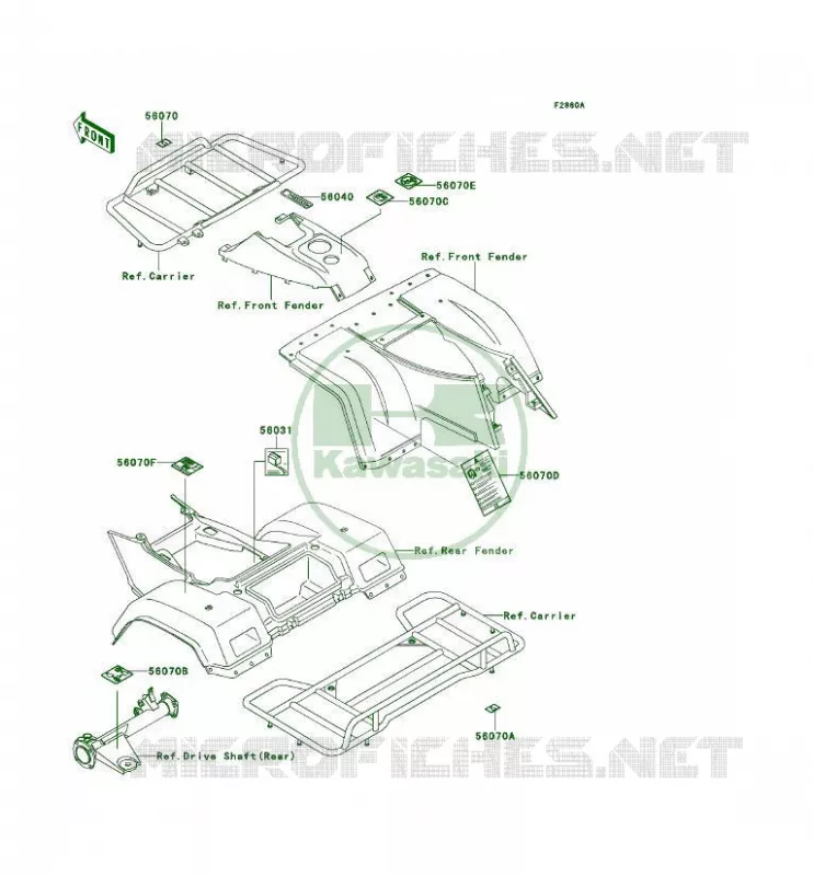 LABEL Kawasaki QUAD 300 1995 KLF300 4X4  KLF300-C7A