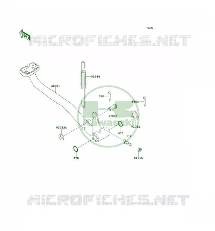 PEDALE DE FREIN Kawasaki QUAD 300 1995 KLF300 4X4  KLF300-C7A