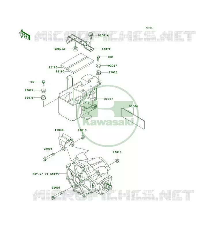 SUPPORT BATTERIE Kawasaki QUAD 300 1995 KLF300 4X4  KLF300-C7A