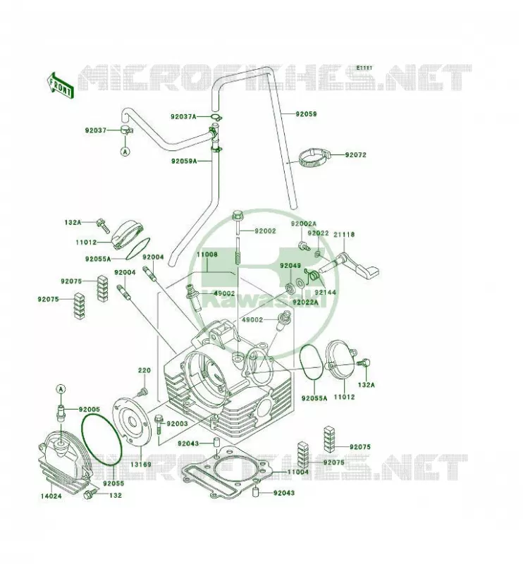 CULASSE Kawasaki QUAD 300 1995 KLF300 4X4  KLF300-C7A