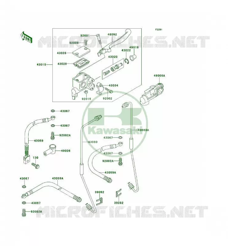 MAITRE CYLINDRE AV Kawasaki QUAD 300 1995 KLF300 4X4  KLF300-C7A