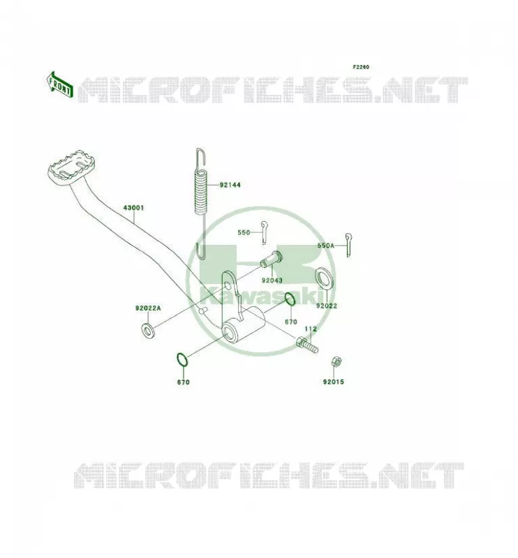 PEDALE DE FREIN Kawasaki QUAD 300 1995 KLF300 4X4  KLF300-C7A