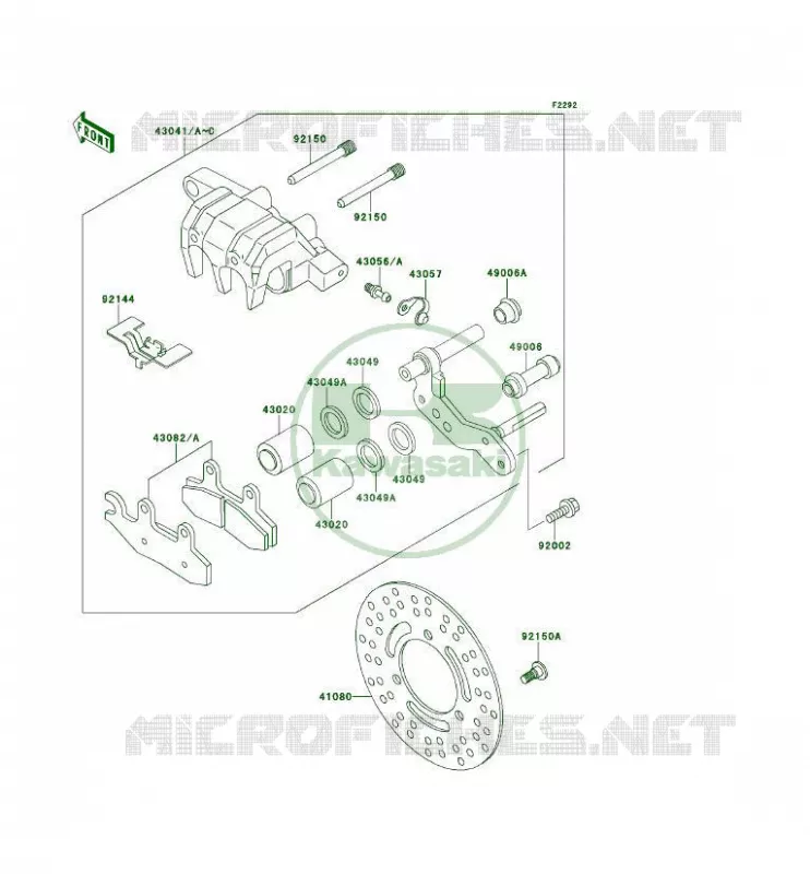 FREIN AVANT Kawasaki QUAD 300 1996 KLF300 4X4  KLF300-C8