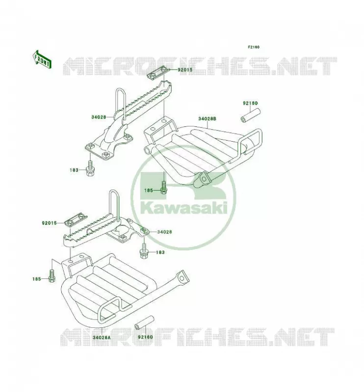 REPOSE PIED Kawasaki QUAD 300 1996 KLF300 4X4  KLF300-C8