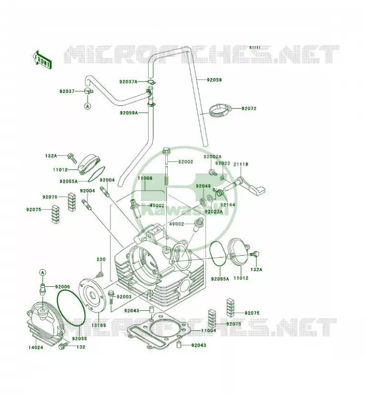 CULASSE Kawasaki QUAD 300 1996 KLF300 4X4  KLF300-C8