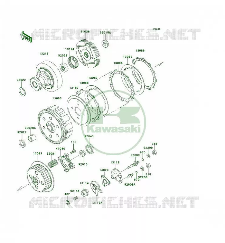 EMBRAYAGE Kawasaki QUAD 300 1996 KLF300 4X4  KLF300-C8