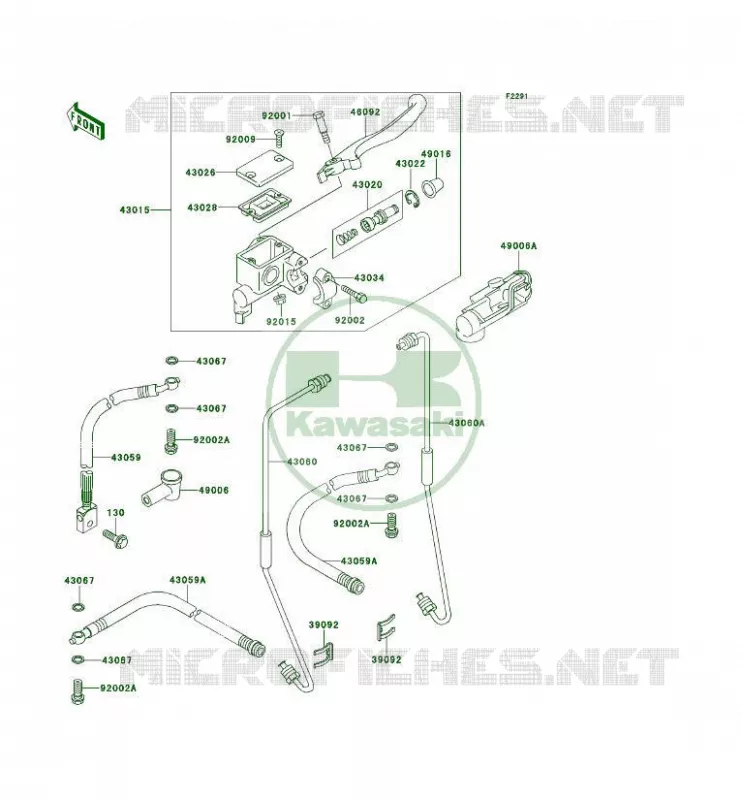 MAITRE CYLINDRE AV Kawasaki QUAD 300 1996 KLF300 4X4  KLF300-C8