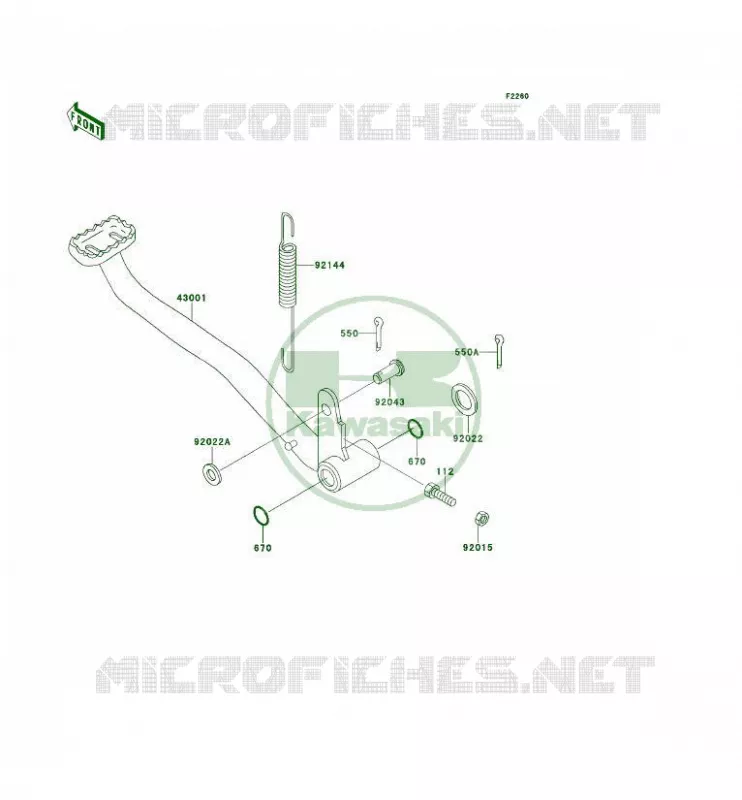 PEDALE DE FREIN Kawasaki QUAD 300 1996 KLF300 4X4  KLF300-C8