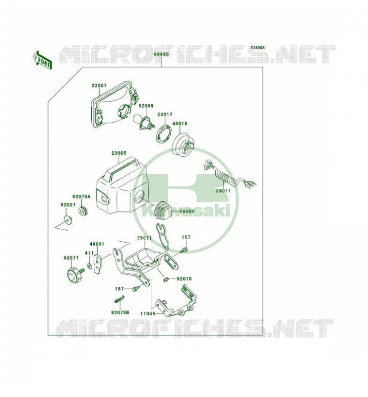 PIECE EN OPTION(PHARE) Kawasaki QUAD 300 1996 KLF300 4X4  KLF300-C8