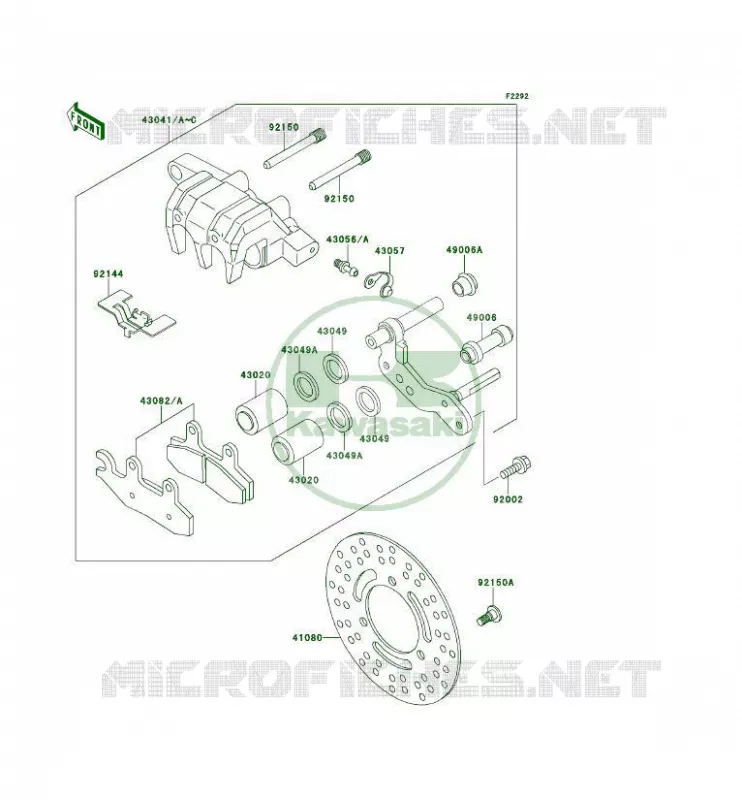 FREIN AVANT Kawasaki QUAD 300 1997 KLF300 4X4  KLF300-C9