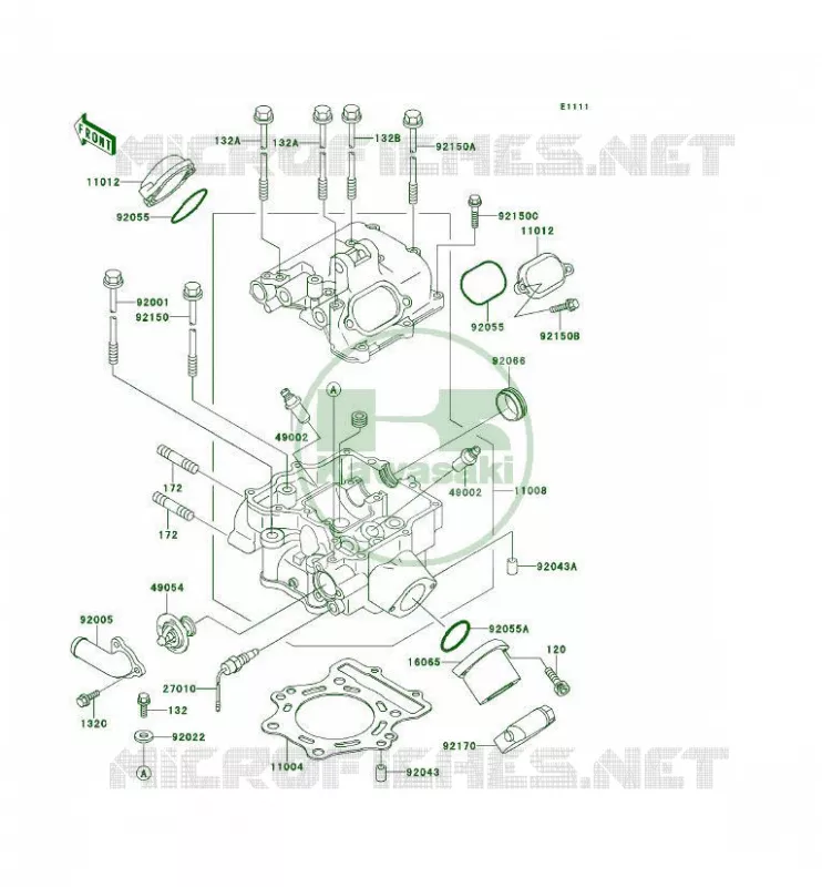 CULASSE Kawasaki QUAD 400 1993 KLF400 4X4  KLF400-B1