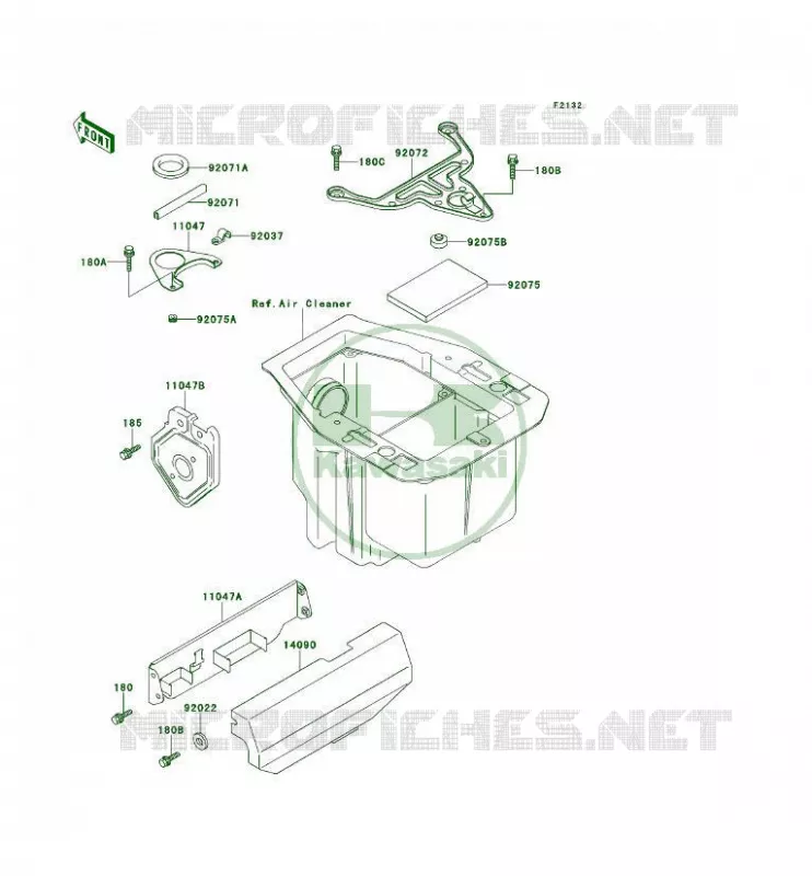 SUPPORT BATTERIE Kawasaki QUAD 400 1993 KLF400 4X4  KLF400-B1