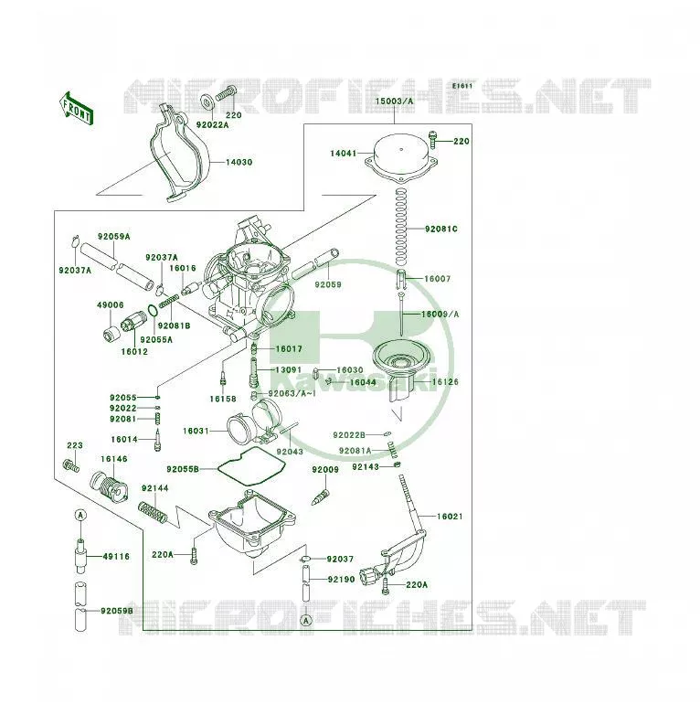 CARBURATEUR Kawasaki QUAD 400 1993 KLF400 4X4  KLF400-B1