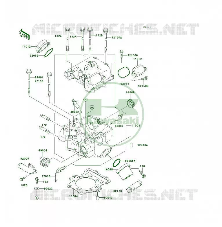 CULASSE Kawasaki QUAD 400 1993 KLF400 4X4  KLF400-B1