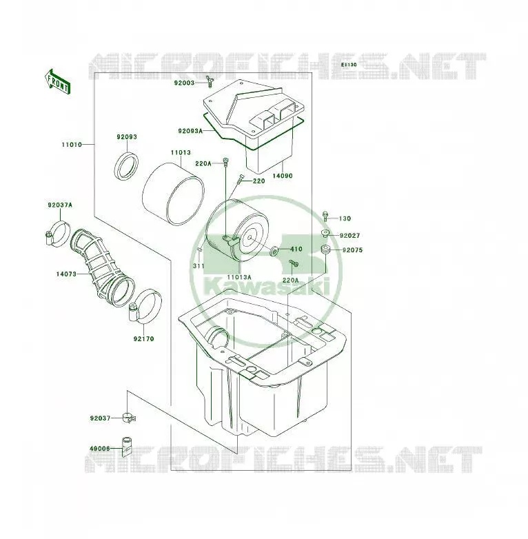FILTRE A AIR Kawasaki QUAD 400 1993 KLF400 4X4  KLF400-B1