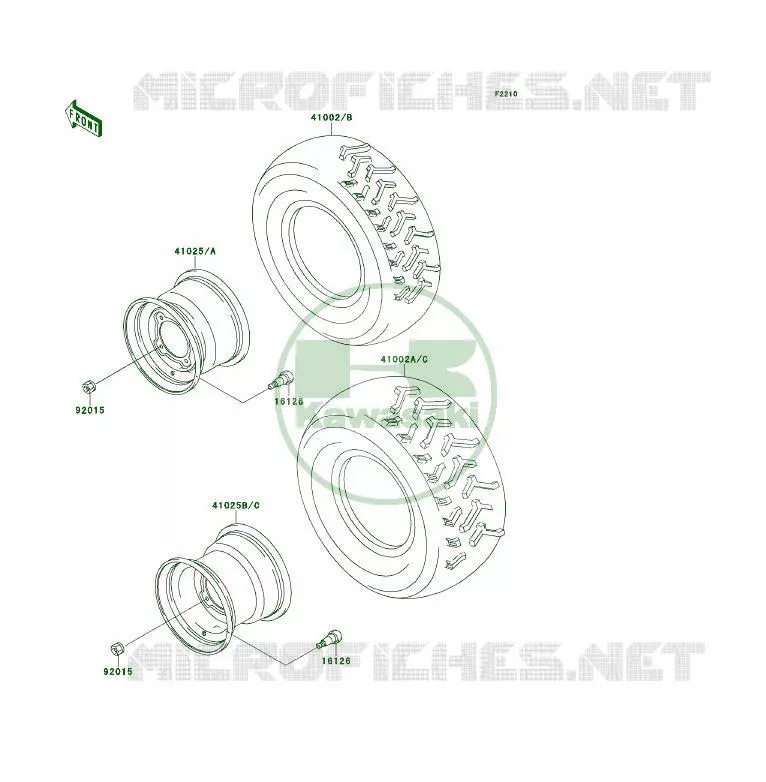 PNEUS Kawasaki QUAD 400 1993 KLF400 4X4  KLF400-B1