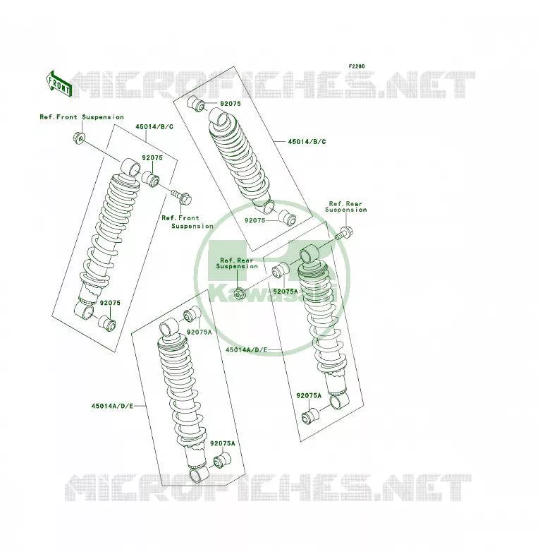 AMORTISSEUR Kawasaki QUAD 400 1993 KLF400 4X4  KLF400-B1A