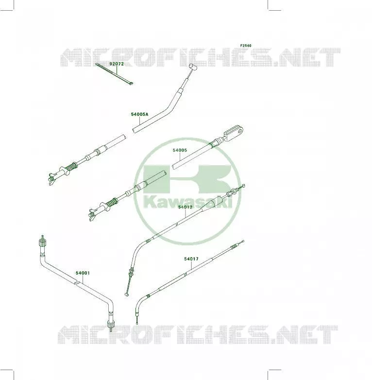 CABLES Kawasaki QUAD 400 1993 KLF400 4X4  KLF400-B1A