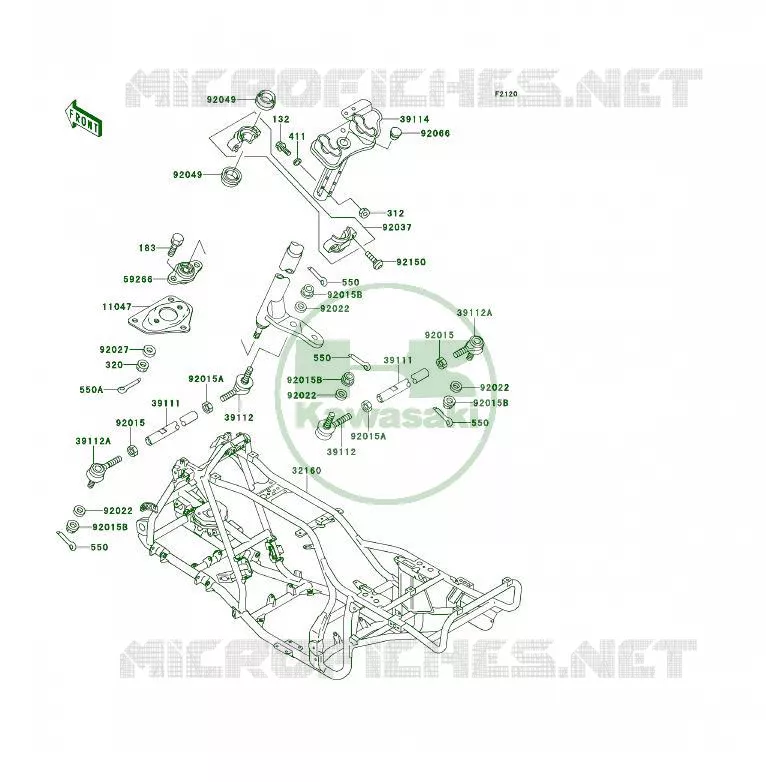 CH&Acirc;SSIS Kawasaki QUAD 400 1993 KLF400 4X4  KLF400-B1A
