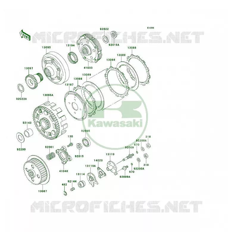 EMBRAYAGE Kawasaki QUAD 400 1993 KLF400 4X4  KLF400-B1A