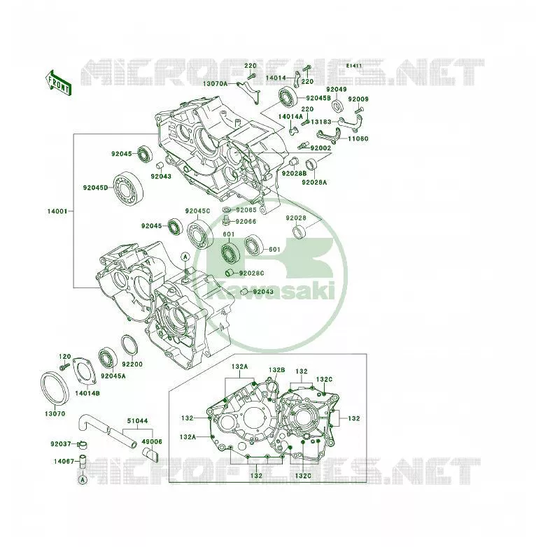 CARTER MOTEUR(S) Kawasaki QUAD 400 1994 KLF400 4X4  KLF400-B2