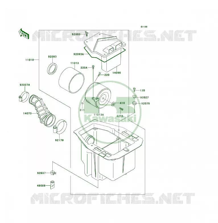 FILTRE A AIR Kawasaki QUAD 400 1994 KLF400 4X4  KLF400-B2