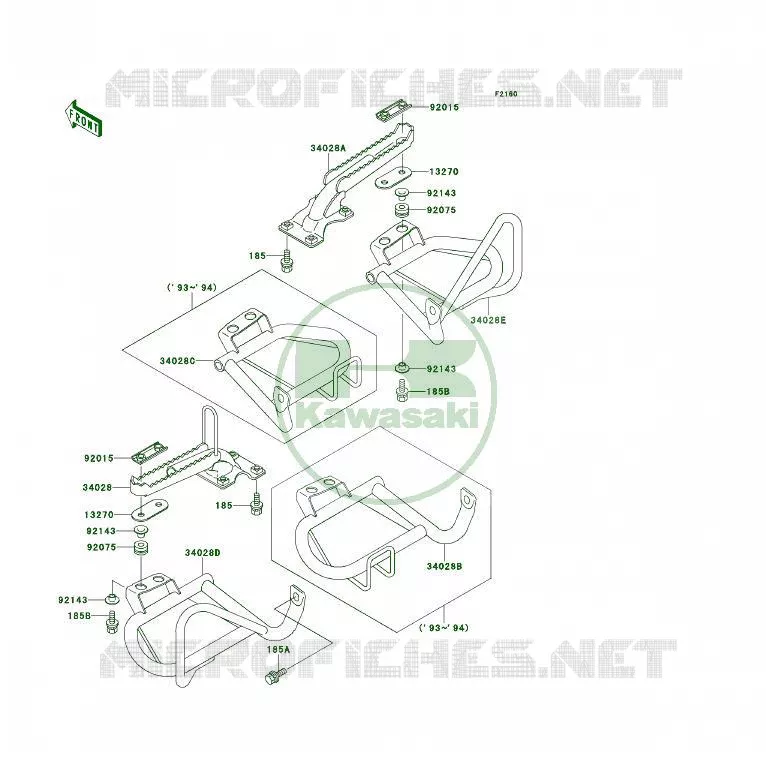 REPOSE PIED Kawasaki QUAD 400 1994 KLF400 4X4  KLF400-B2