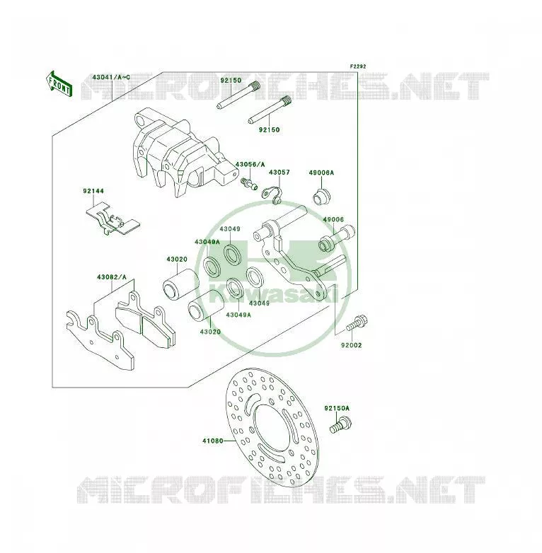 FREIN AVANT Kawasaki QUAD 400 1995 KLF400 4X4  KLF400-B3