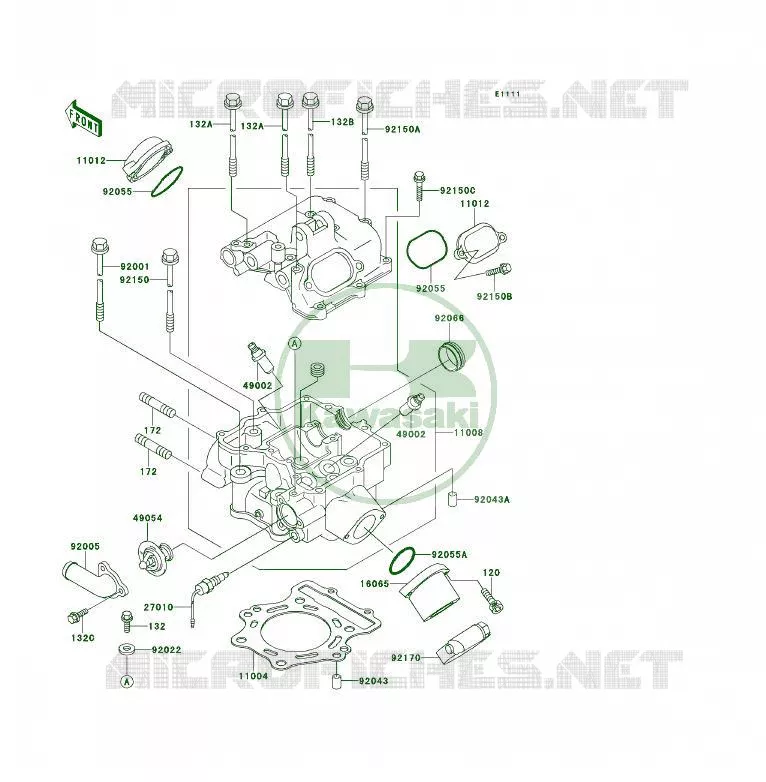 CULASSE Kawasaki QUAD 400 1995 KLF400 4X4  KLF400-B3